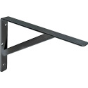 16 Inch Black Steel Bracket Shelf