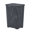 60-Liter Onyx Gray Wicker Style Laundry Hamper