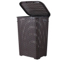 60-Liter Root Beer Brown Wicker Style Laundry Hamper