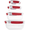 Red Rectangular Storage Containers 4-Pack