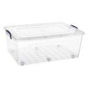 62-Quart Clear Plastic Wheeled Storage Container
