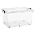 44-Quart Clear Plastic Deep Wheeled Storage Container With Lid