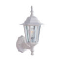 Outdoor Wall Lantern, 120 V, 60 W, A19 or CFL Lamp, Aluminum Fixture, White