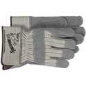 Large Gray/Yellow Leather Driver Glove