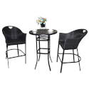 Newport High Bar 3-Piece Set, 2-Chairs And Glass-Top Table