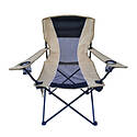 Oversize Back Netting Folding Chair with Side Bag and Cup Holder, 22 in D, 250 lb Capacity