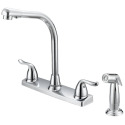 2-Handle Chrome Kitchen Faucet with Spray