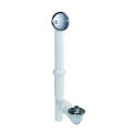 Roller Ball Bath Drain Assembly, Plastic, White, For All Standard Size Tubs