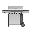 Performance Series&trade; FlavorMax&trade; 6 Burner Gas Grill Cabinet with Sear Burner and Side Burner &mdash; Gray Stainless