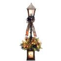 4-Foot Prelit Lamp Post with Bow