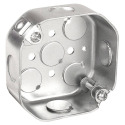 4-Inch Octagon Ceiling Fan Box 1-1/2 Inch Deep Drawn with Conduit Knockouts
