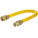 1/2-Inch FIP X 1/2-Inch MIP (Tapped 3/8-Inch FIP) X 24-Inch Yellow Epoxy/Stainless Steel Gas Connector