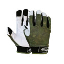 Rugged Guard Leather Gloves, Green Brush Camo, Large