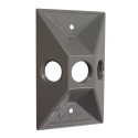 Hubbell 5189-5 Cluster Cover, Rectangular, Zinc, Gray, Powder-Coated