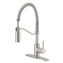Stainless Steel 1-Handle Spring Pull-Down Kitchen Faucet