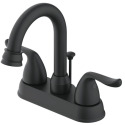 Matte Black 2-Handle Bathroom Sink Faucet With Drain, 4 in. Centerset