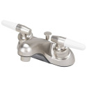 Brushed Nickel 2-Handle Bathroom Sink Faucet With Drain - Non-Metallic, WaterSense® Certified