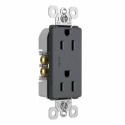 radiant® 15-Amp 125-Volt Tamper-Resistant Duplex Receptacle, 1-Pack, Graphite