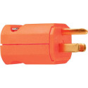 Orange Electrical Straight Blade Plug