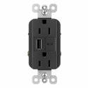radiant® Black Duplex Receptacle With Type A/C USB