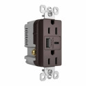 radiant® Dark Bronze Duplex Receptacle With USB Type A/C
