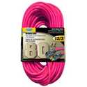 Extension Cord 12/3 80 Ft Neon Pink
