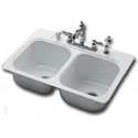 White Dual Self-Rimming Kitchen Sink
