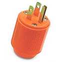 125-Volt Orange High-Visibility Straight Electrical Plug