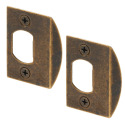 2-1/4 x 1-7/16-Inch, Antique Brass Finish, Standard Deadlatch Door Strike Plate, 2-Pack