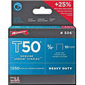 Staple, For: T50 WA Stapler, 3/8 in W Crown, 3/8 in L Leg