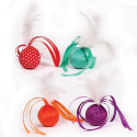 Ribbon Feather Balls Cat Toy