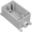 1-Gange 2-Outlet Gray PVC Switch Box