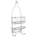 10-Inch x 4-Inch x 22-Inch 2-Shelf Silver Over-The-Shower Caddy