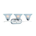 Vanity Light Fixture, 60 W, 3-Lamp, CFL Lamp, Steel Fixture, Brushed Nickel Fixture