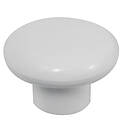 Cabinet Knob — 1-1/4 in. Dia, White, Plastic