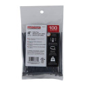 4-Inch 18-Pound Black Cable Tie, 100-Pack