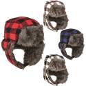 Plaid Fur-Lined Bomber Cap