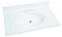 31 x 19-Inch Solid White Marble Countertop Edge Vanity Top 