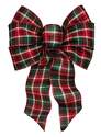 8-1/2-Inch X 14-Inch, Red, White, And Green, 7-Loop Cheer Plaid, Fabric Bow, Holiday Assortment