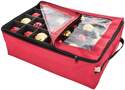 Red Polyester 2-Tray Ornament Back With Zipper Closure