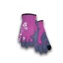 Large Women's Purple Floral Synthetic Leather Garden Glove