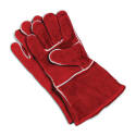 Red Leather Fireplace Gloves