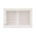 Multi-Shutter Register, 12 In W X 6 In H Duct Opening, Steel, White