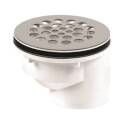 2-Inch Offset PVC Shower Drain With Stainless Steel Strainer 