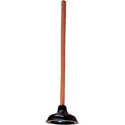 Plunger Black 6 in W/Wood Handle