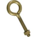 Eye Bolt With Hex Nut, 5/16 In Thread, Steel, Gold