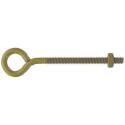 Eye Bolt With Hex Nut, 5/16 In Thread, Steel, Gold