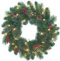 24 in Prelit Wreath With Clear Lights