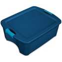 12-Gallon True Blue Latch And Carry Storage Tote With Blue Aquarium Latches