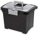 Black File Box With Clear Lid And Titanium Latch And Handle
